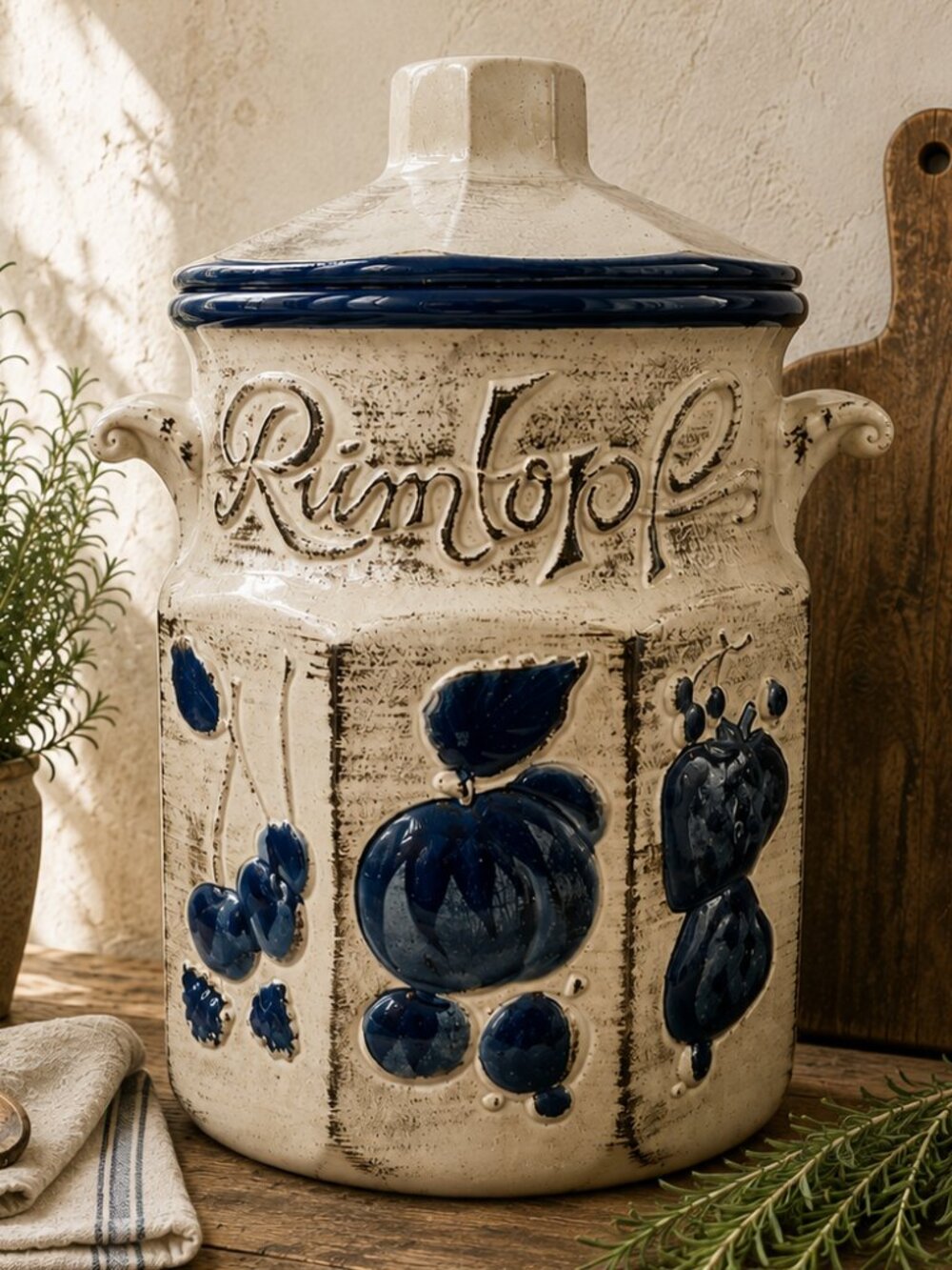 Vintage Stamped West German Rumtopf Stoneware Crock Canister Scheurich Keramik